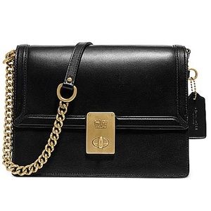NWT Coach Hutton Shoulder Bag Brass/Black 88342 Original Packaging